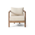 Outdoor Acacia Wood Patio Club Chair, Waterproof Thick Cushion, Deep Seating