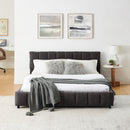 Modern Platform Bed Frame With Thick Chenille Fabric