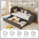 Modern Velvet Upholstered Daybed With Additional Bed Frame