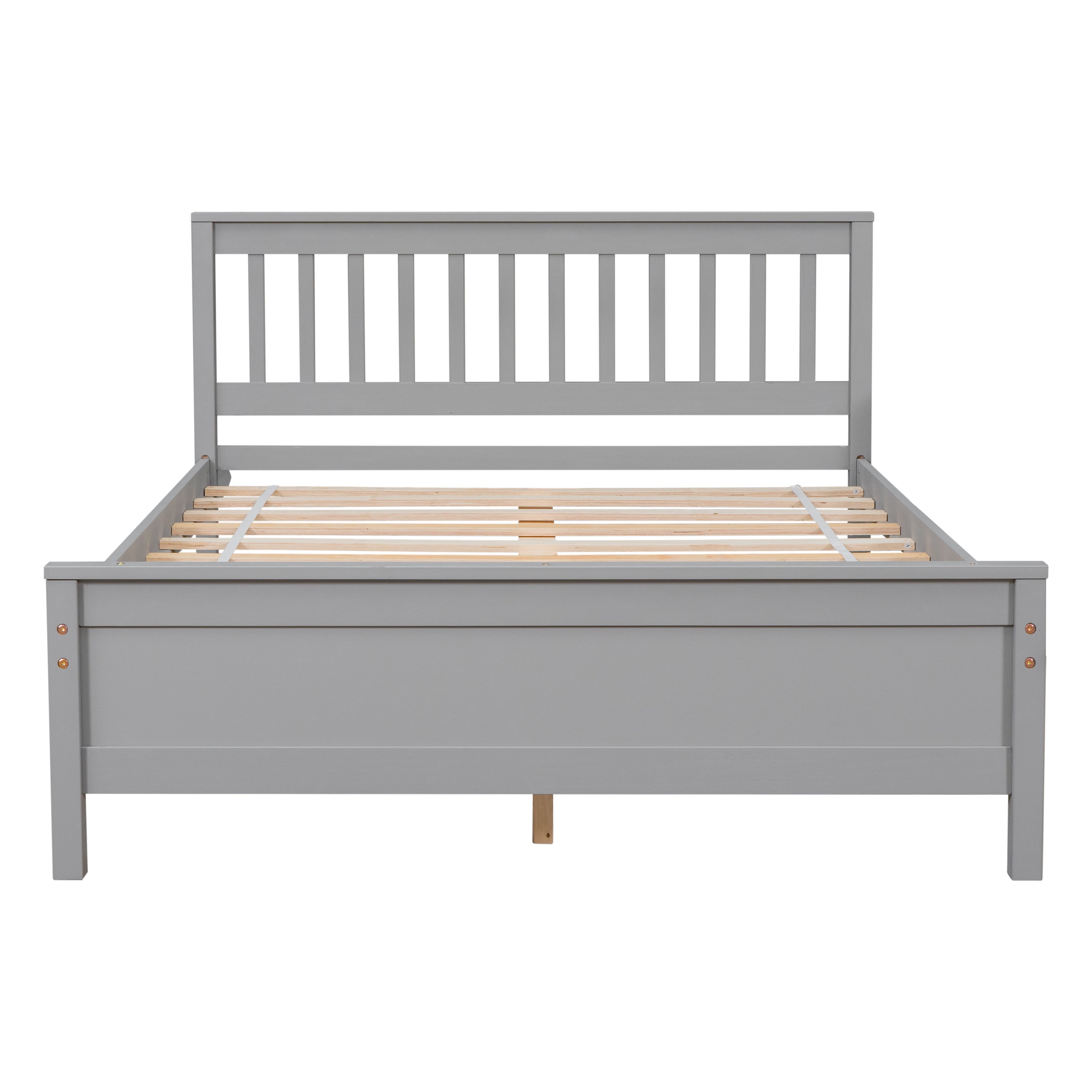 Full Bed with Headboard and Footboard,with 2 Nightstands,Grey - Atlantic Fine Furniture Melbourne FL