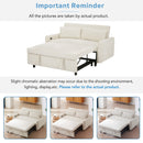 Pull-Out 2 Seat Modern Sleeper Sofa With 2 Throw Pillows And USB Ports