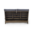 Outdoor Loveseat With Slat Paneling And Water Resistance Cushion - Dark Gray