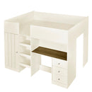 Loft Bed With Built In Wardrobe, Desk, Shelves, And Drawers