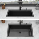 Drop-In Stainless Steel Kitchen Sink With Pull-Out Faucet And Soap Dispenser