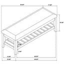 Bexhill - Upholstered Rectangular Bench With Shelf - White