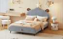 Upholstered Platform Bed With Sheep Shaped Headboard
