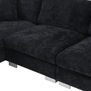 Modern Cloud Sectional Sofa L Shaped Luxury Couch Set With 2 Free Pillows 4 Seat With Oversized Chaise