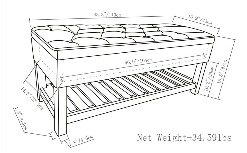 Lomond - Upholstered Storage Ottoman Bench