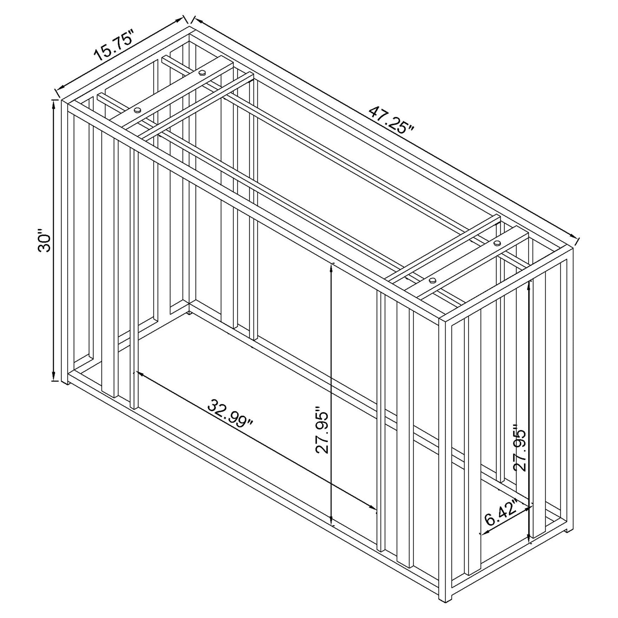 Adri Glass Top Entryway Console Table Matte Brass