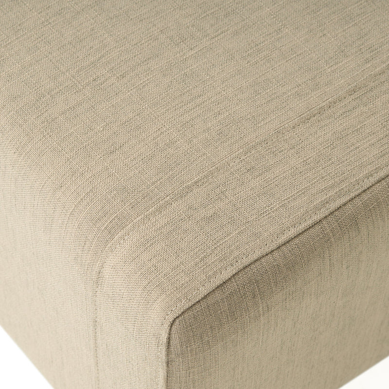 Elegant Upholstered Armchair With Ottoman Set - Beige