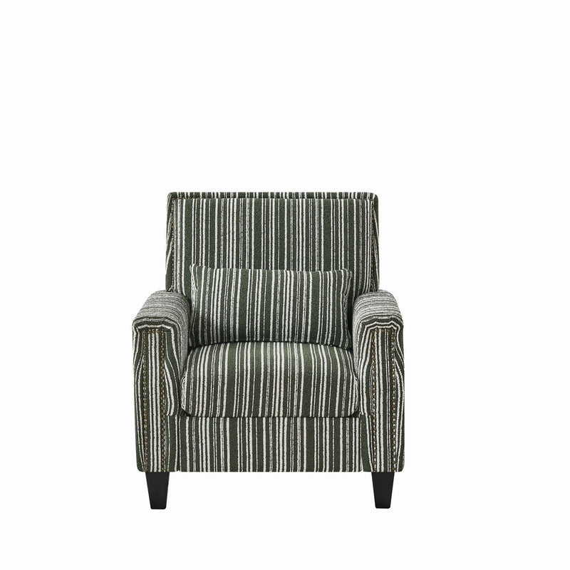 Accent Chair With Arms, Comfy Armchair For Living Room - Green