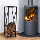 Decorative Firewood Storage Log Rack Holder For Outdoor Indoor Fireplace Fireplace Storage Log Rack Holder Wood Storage Logs Holder Fireside Holders - Black