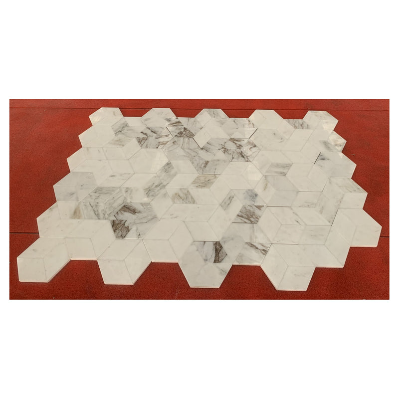 Hexagon Natural Marble Polished Tile For Wall And Floor (Set of 12)