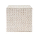 Chic Modern Mgo Cube Side Table With Fluted Design - Antique Brown