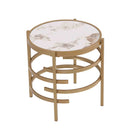 Round Table With Sintered Stone Top And Sturdy Metal Frame