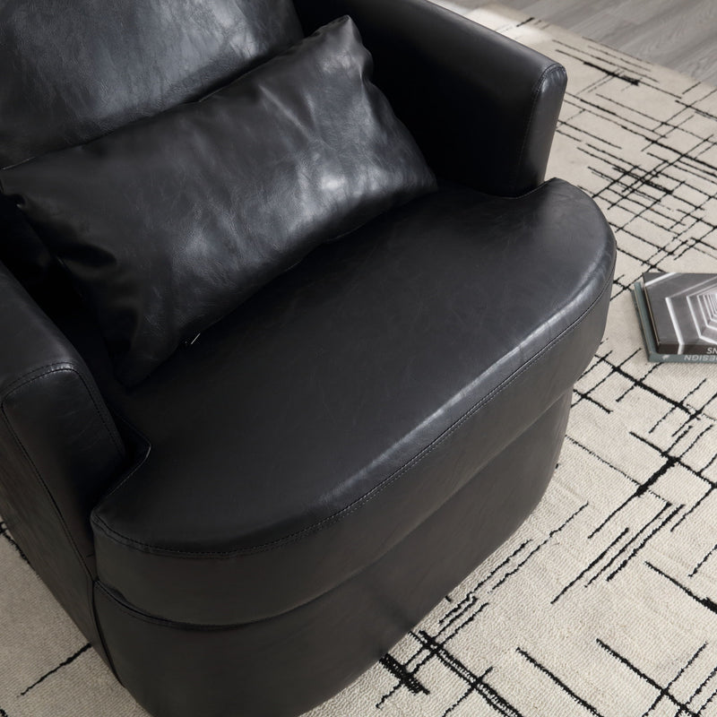 Modern Barrel Comfy Round Accent Sofa Chair, 360 Degree Swivel