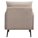 Contemporary Accent Chair With Metal Legs, Comfy Chenille Fabric Armchair