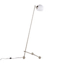 Eileen - Contemporary Floor Lamp - Nickel / White