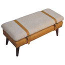 Boucle Leather Bench - Tan