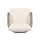 4 Piece Outdoor Patio Furniture Set, Metal Chairs With Woven Rope U Shaped Backrest