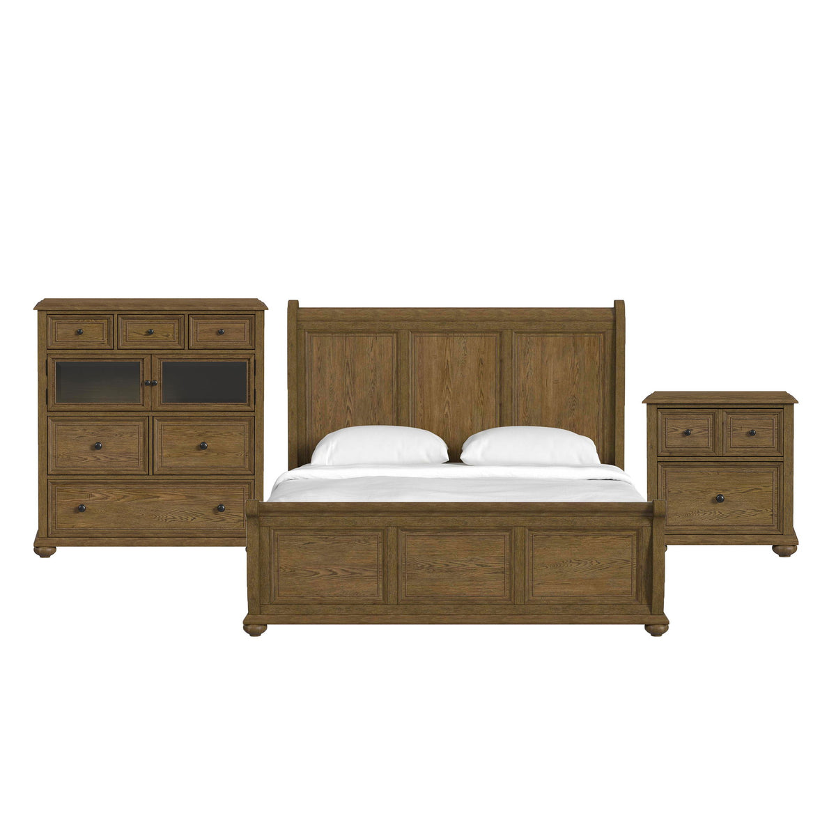 Heritage Sleigh Bedroom Set in Black by Elements International