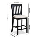 Transitional Rubberwood Dining Room Chairs (Set of 2) With Slatted Back - Black