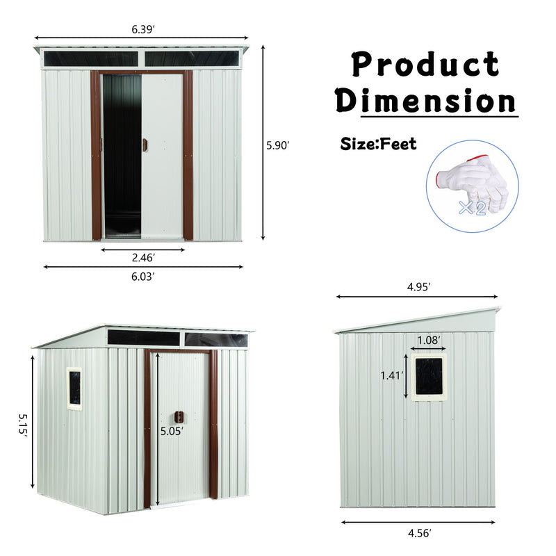 Outdoor Metal Storage Shed With Window