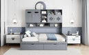 Daybed With All-In-One Cabinet And Shelf