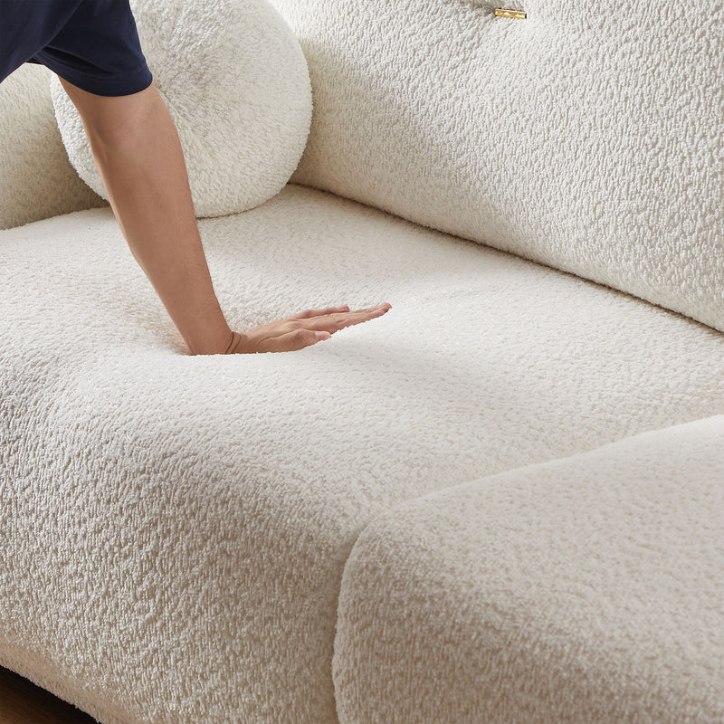 2 Seater Cushion Sofa With 2 Cushions And 2 Ball Pillows