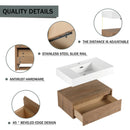 Wall Mounted Bathroom Vanity With Resin Sink And Soft Close Drawer In Imitative - Imitative Oak