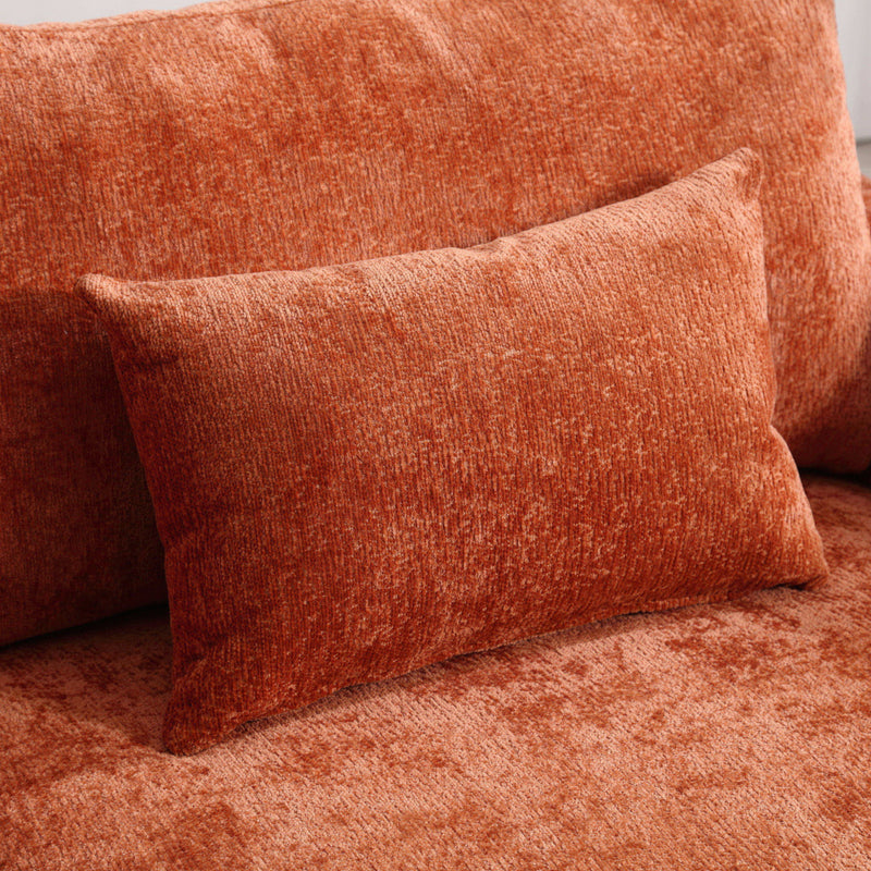 Mid Century Modern Chenille Fabric Loveseat Sofa, 2 Seat Upholstered Couch