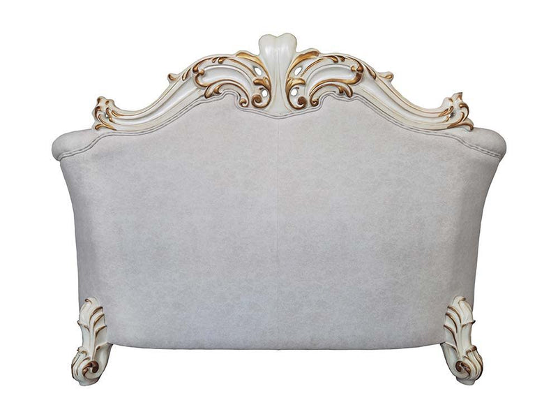 Vendom II - Loveseat - Two Tone Ivory Fabric & Antique Pearl Finish