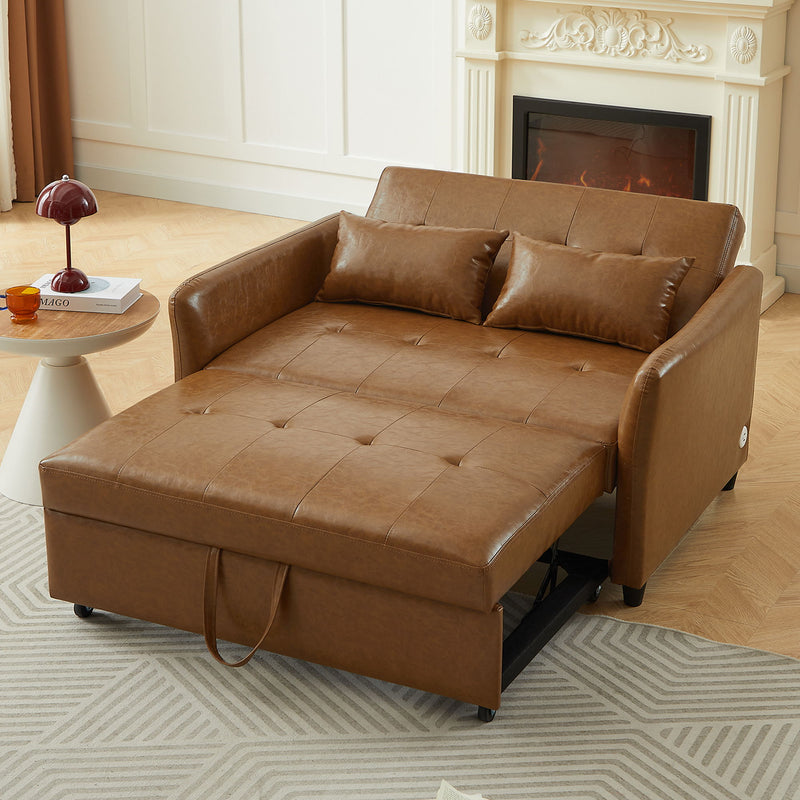 Convertible Sleeper Bed, Adjustable Oversized Armchair With 3 USB Ports