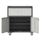 Sturdy And Durable Metal Tool Cabinet For Garage With Wheels Mobile Heavy Duty Storage Cabinet With 1 Drawer And 2 Locking Doors
