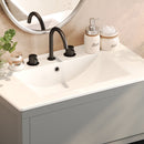 Freestanding Bathroom Vanity With Ceramic Sink, 2 Full Extension Drawers
