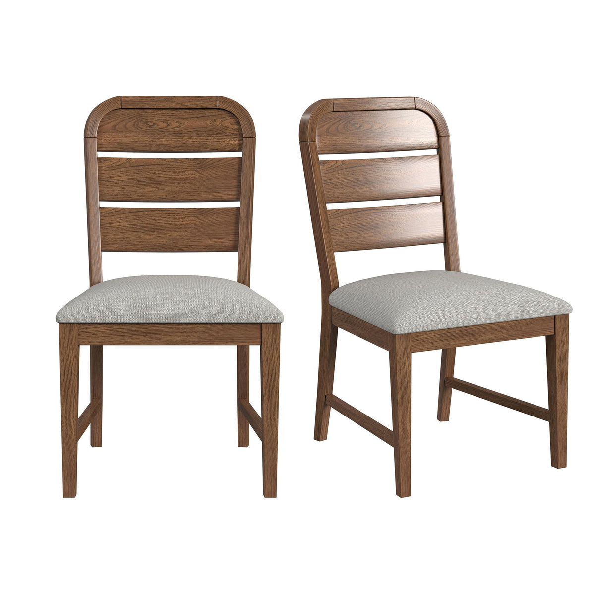 Glinda Fabric Dining Side Chair (Set of 2) in Brown / Light Gray by Elements International