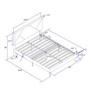 Upholstered Platform Bed Frame With Headboard, Wood Slat Support