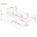 Platform Bed With Guardrails On Both Sides And 2 Storage Drawers
