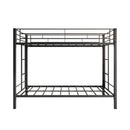 Metal Bunk Bed Twin Over Twin, Heavy Duty Twin Bunk Beds with shelf and Slatted Support No Box Spring Needed Black