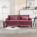 Mid Century Modern Chenille Fabric Loveseat Sofa, 2 Seat Upholstered Couch