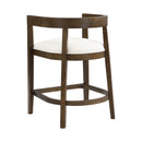 Modern Rubberwood Counter Stool Set With Upholstered Seats