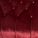 Ethereala - Upholstered Velvet Chaise Lounge With Button Tufted - Garnet