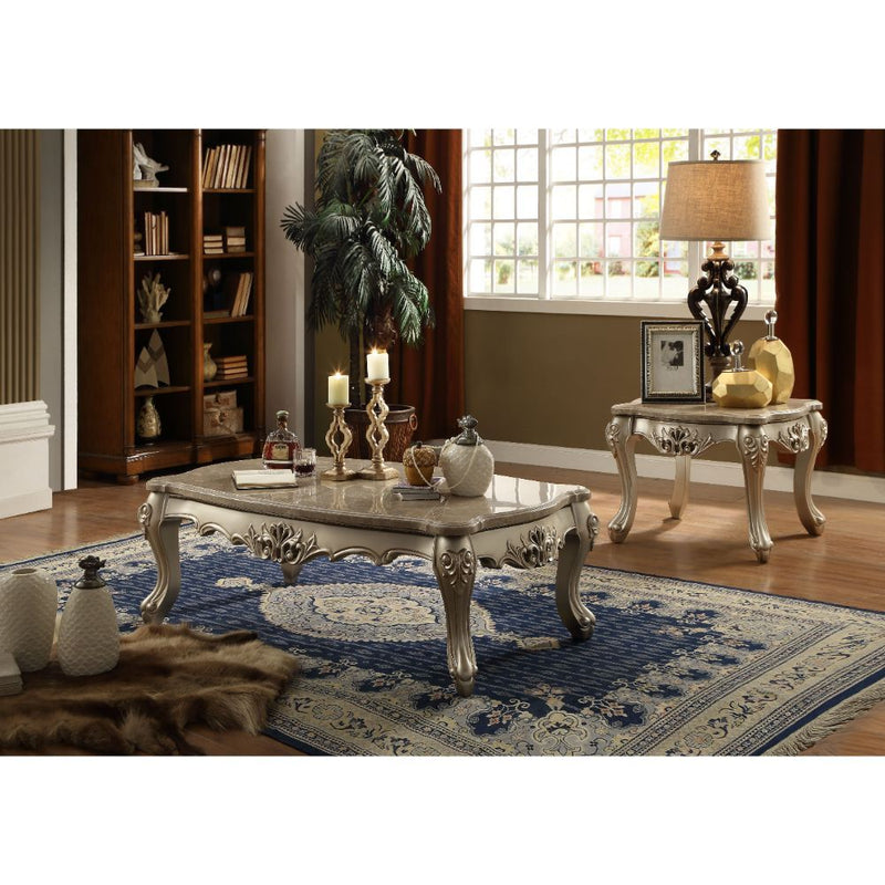 Ranita - Coffee Table - Marble Top & Champagne