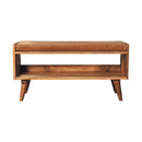Solid Wood Bench With Upholstered Sea