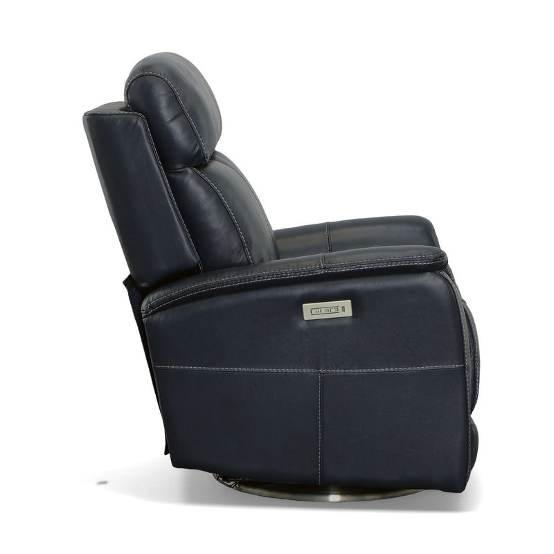 View - Swivel Power Recliner with Power Headrest & Lumbar