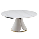 Fashion Modern Sintered Stone Dining Table With Retractable Function And Chairs