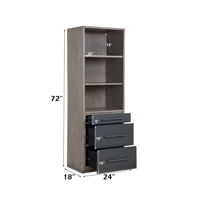 Estevon - Bookshelf - Gray Oak Finish - Atlantic Fine Furniture Inc