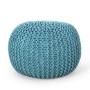 Moro - Knitted Cotton Round Pouf With Pumpkin Shape