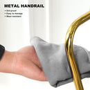 Modern Simple Linen Dining Chair With Plated Metal Legs (Set of 2)