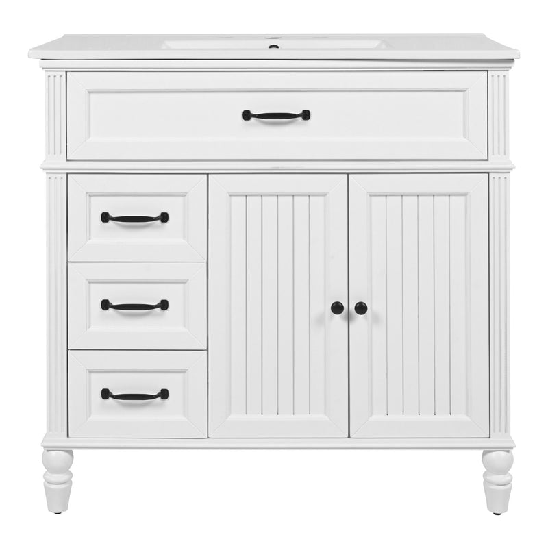 Bathroom Vanity With Sink, Freestanding Cabinet & Drawers